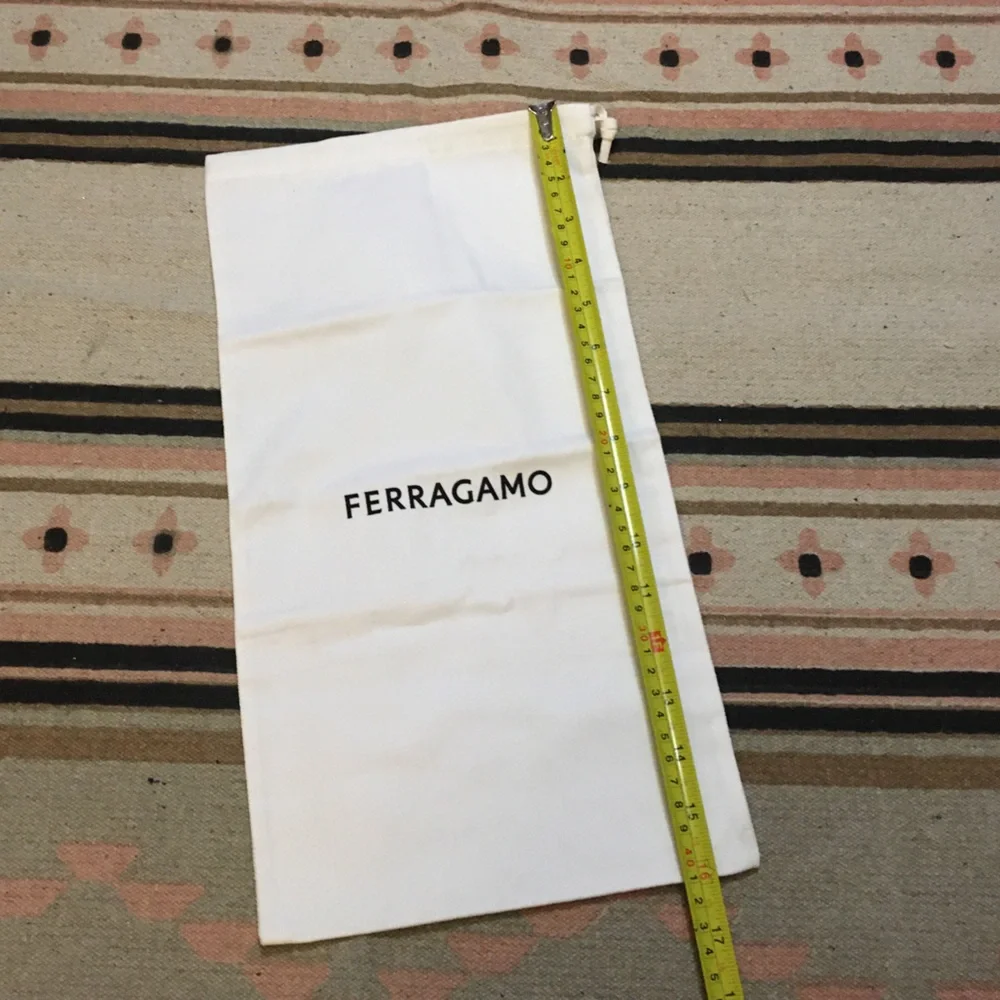 Ferragamo long medium white drawstring dustbag